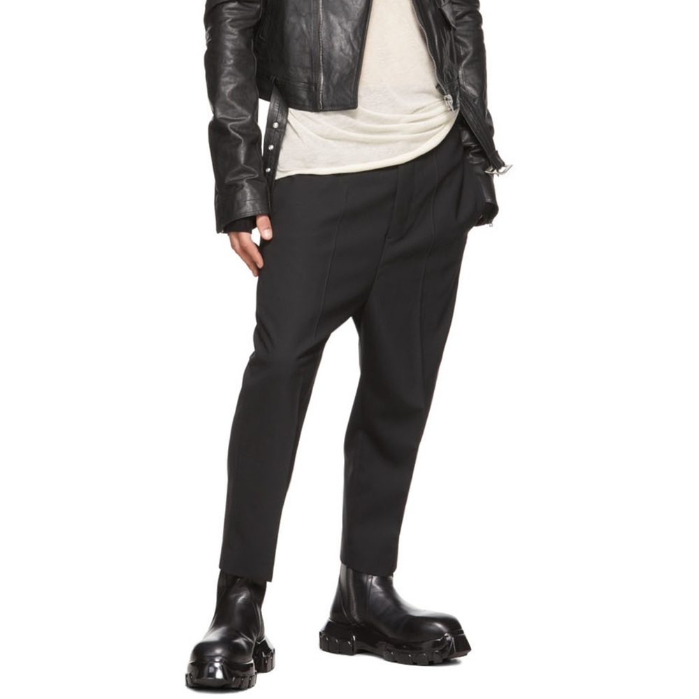 Rick Owens FW17 Wool Silk Astaires Cropped Trousers